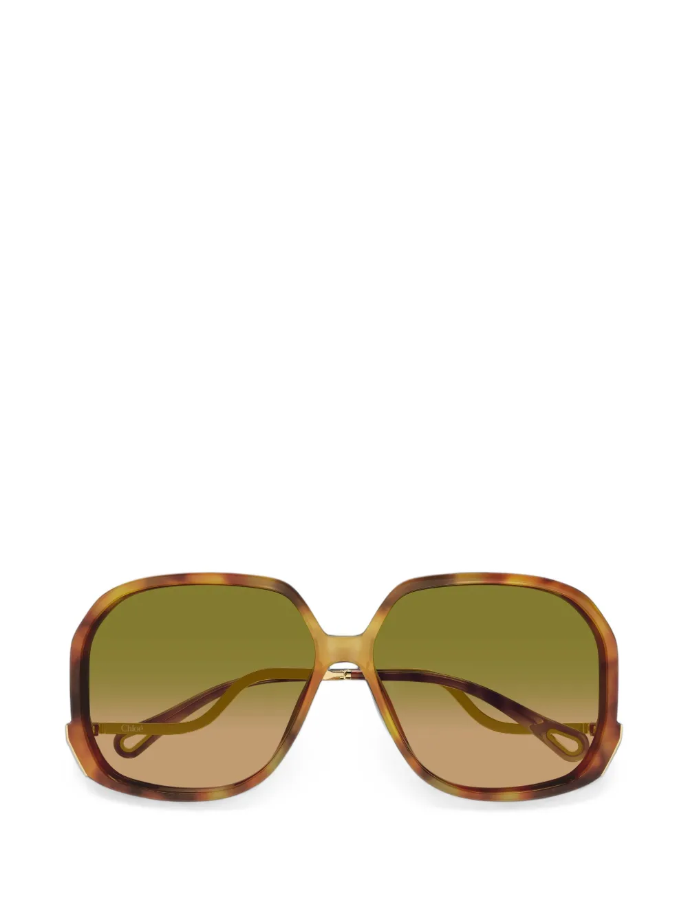 Chloé Eyewear Wavy oversized tortoiseshell-effect sunglasses