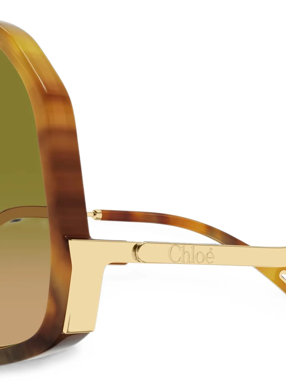 Chloé Eyewear Wavy oversized tortoiseshell-effect sunglasses Bruin