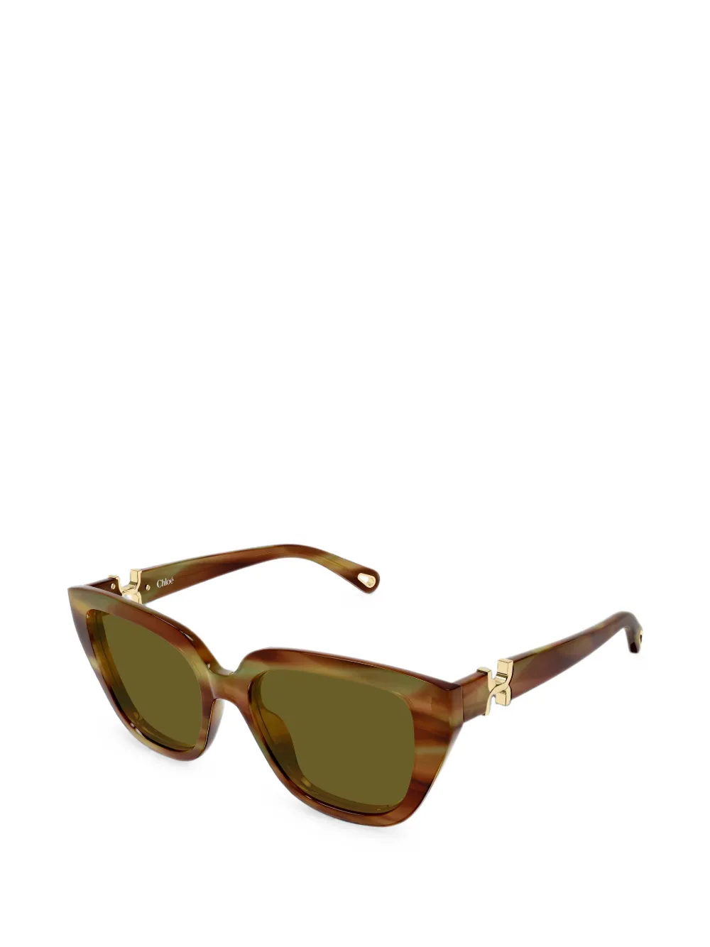 Chloé Eyewear Marcie logo-plaque cat-eye sunglasses Bruin