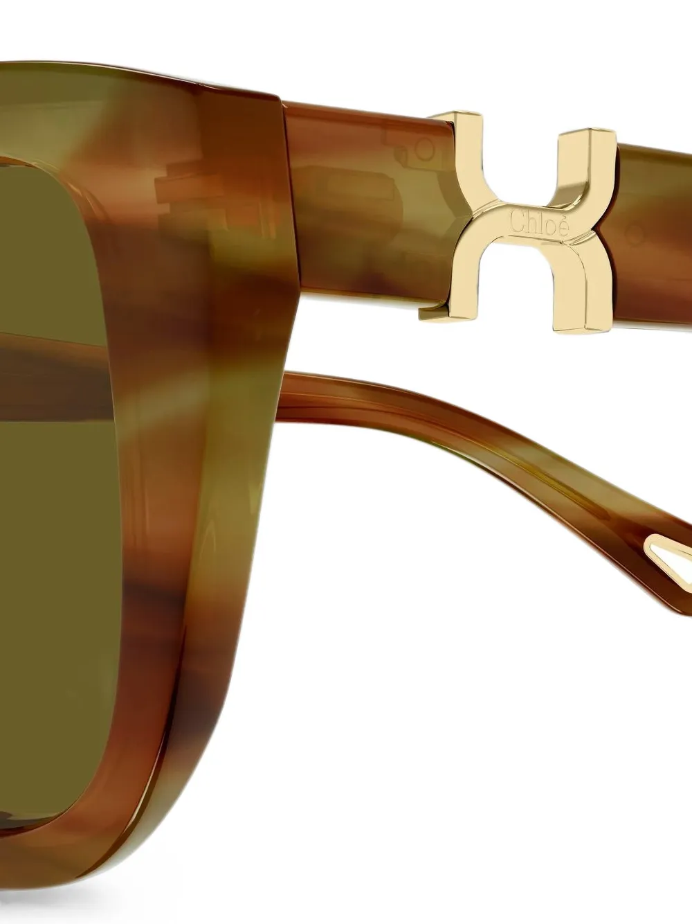 Chloé Eyewear Marcie logo-plaque cat-eye sunglasses Bruin