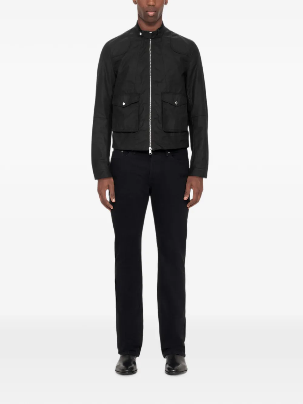 AllSaints Kirk jack met gewaxt katoenen Zwart