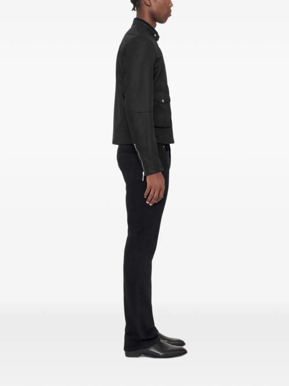 AllSaints Kirk jack met gewaxt katoenen Zwart