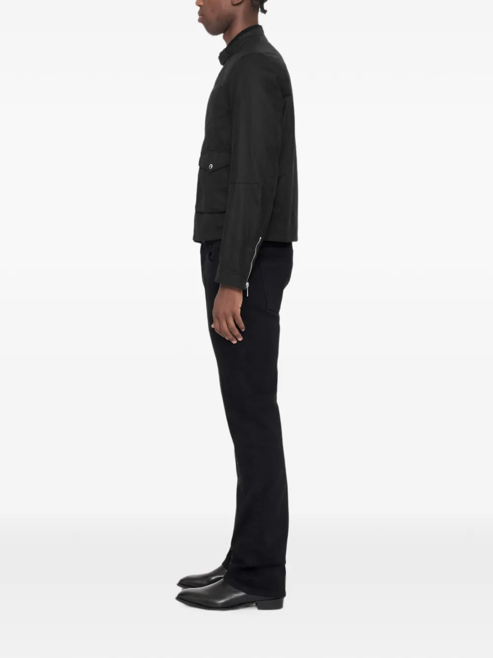 AllSaints Kirk jack met gewaxt katoenen Zwart