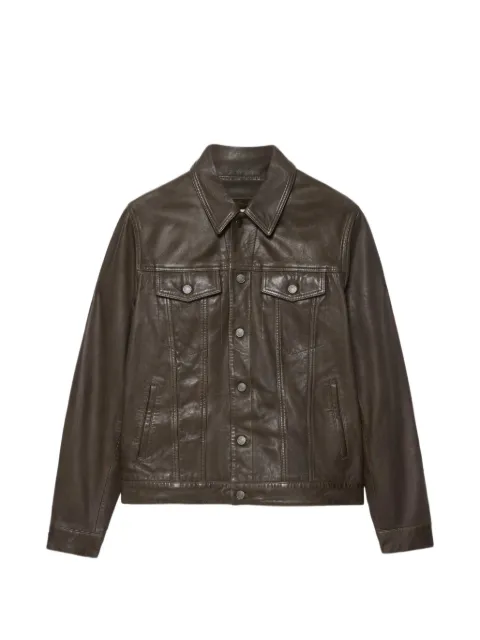 AllSaints Chaiyo leather trucker jacket