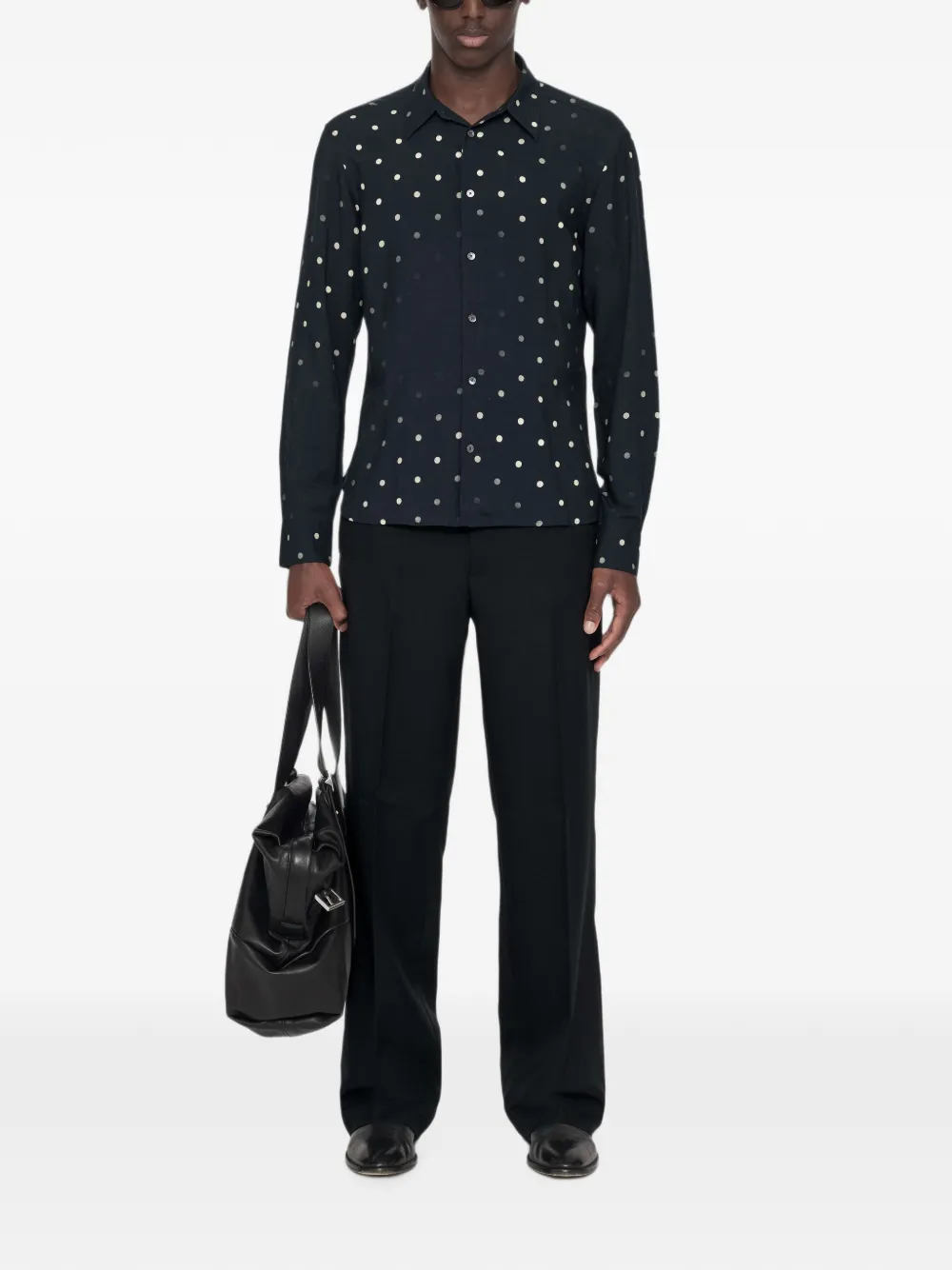 AllSaints Fade polka-dot shirt Blauw