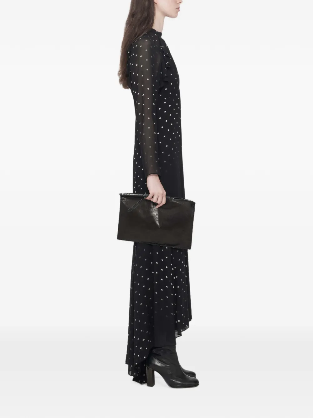 AllSaints Clarisse polkadot-print maxi dress Zwart