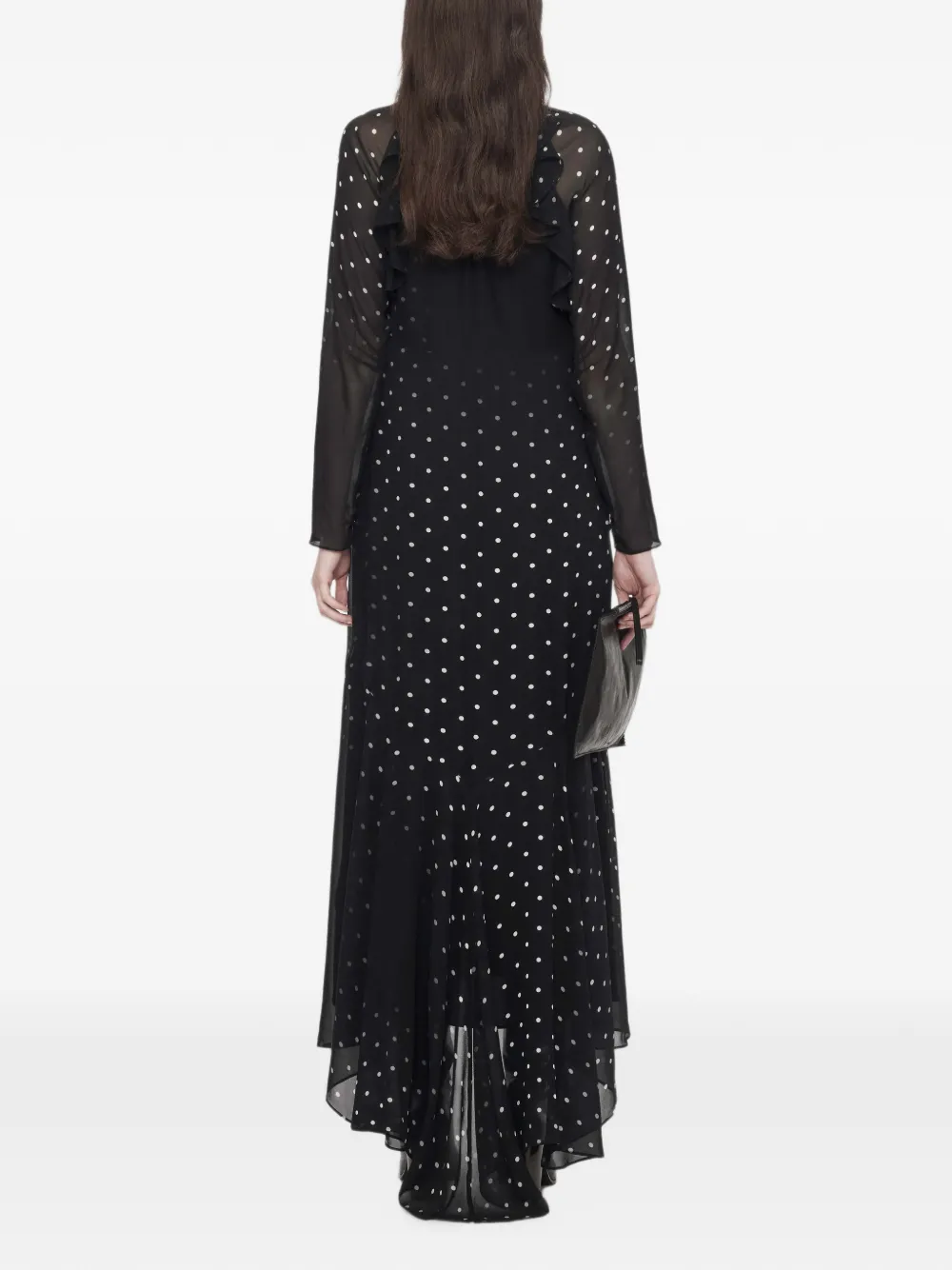 AllSaints Clarisse polkadot-print maxi dress Zwart