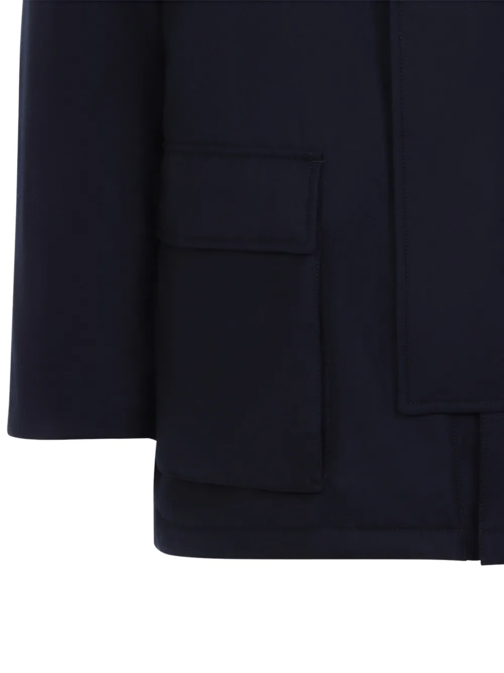 Giorgio Armani Wollen jas met capuchon Blauw