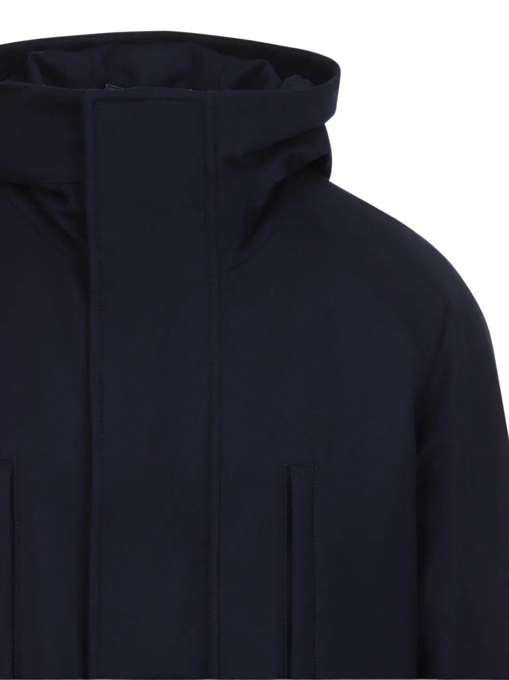 Giorgio Armani Wollen jas met capuchon Blauw
