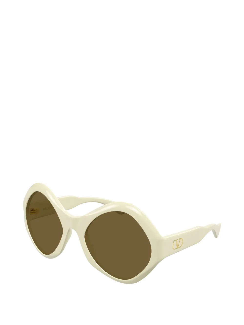 VALENTINO GARAVANI EYEWEAR VLogo geometric-frame sunglasses Beige