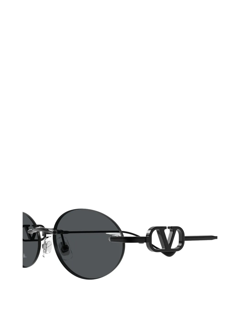 VALENTINO GARAVANI EYEWEAR VLogo rimless oval-frame sunglasses Zwart