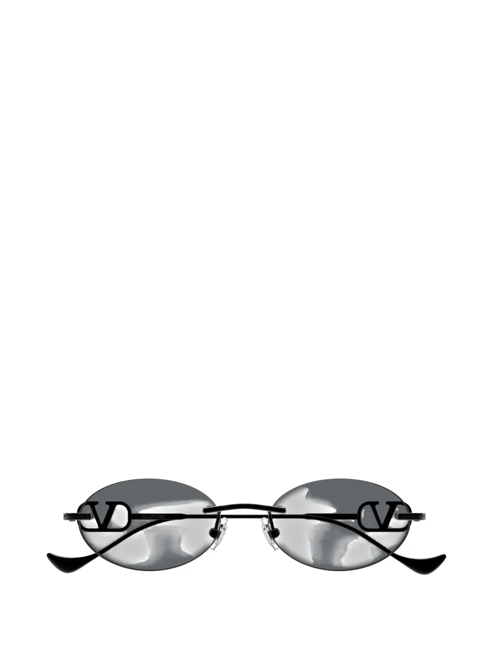 VALENTINO GARAVANI EYEWEAR VLogo rimless oval-frame sunglasses Zwart