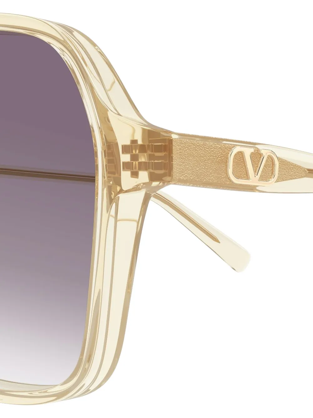 VALENTINO GARAVANI EYEWEAR VLogo geometric-frame sunglasses Beige