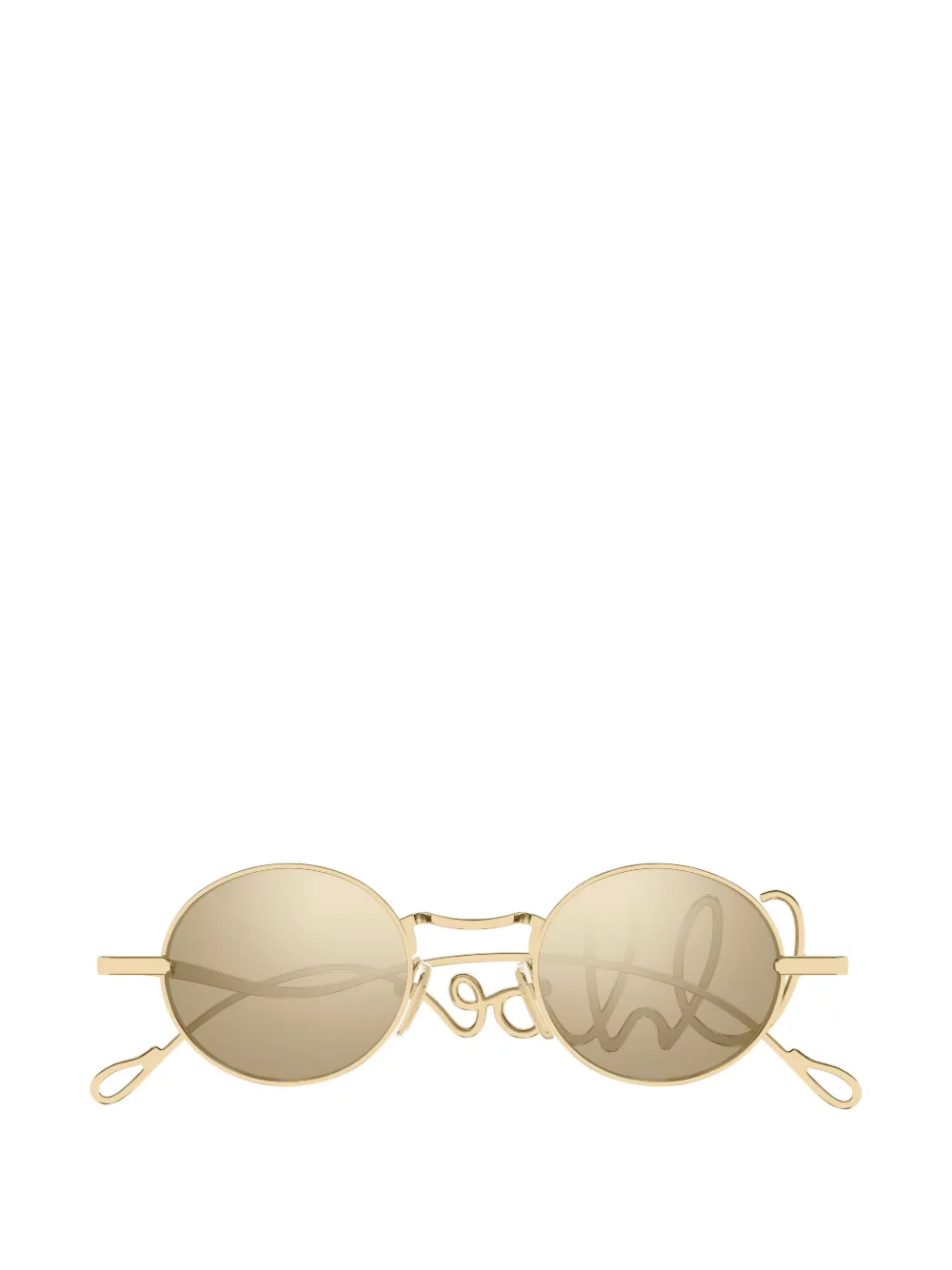 Chloé Eyewear logo-arm round-frame sunglasses - Gold