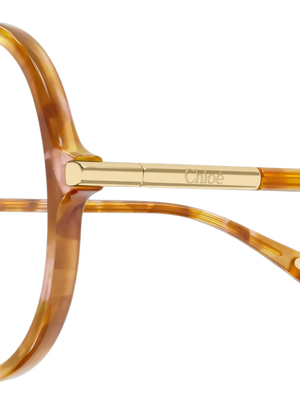 Chloé Eyewear tortoiseshell-effect pilot-frame glasses Beige