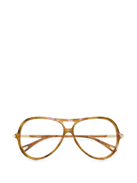 Chloé Eyewear tortoiseshell-effect pilot-frame glasses