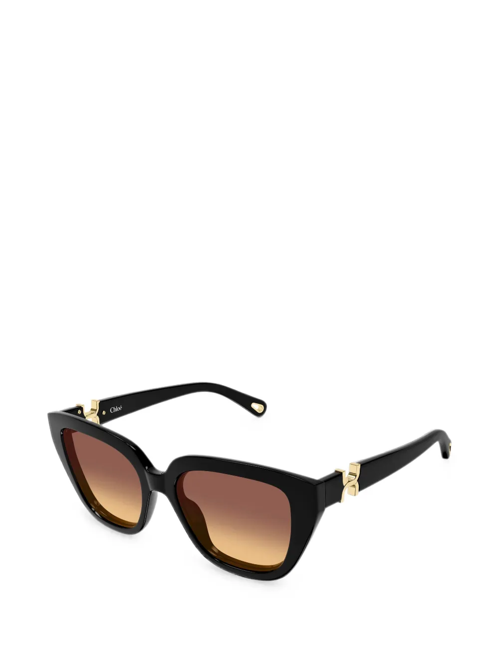 Chloé Eyewear logo-plaque cat-eye frame sunglasses Zwart