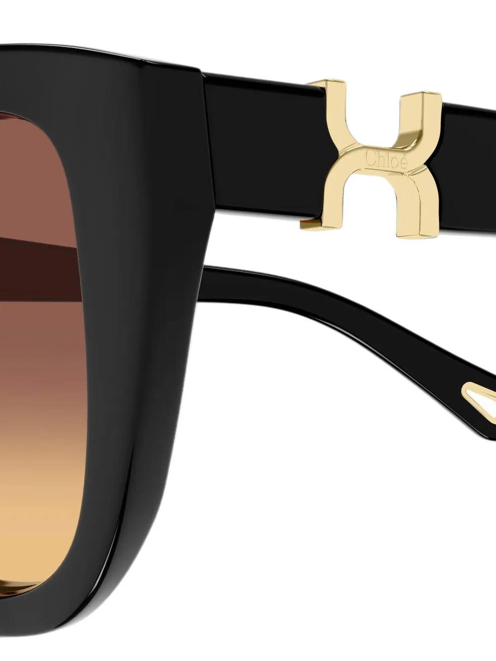 Chloé Eyewear logo-plaque cat-eye frame sunglasses Zwart