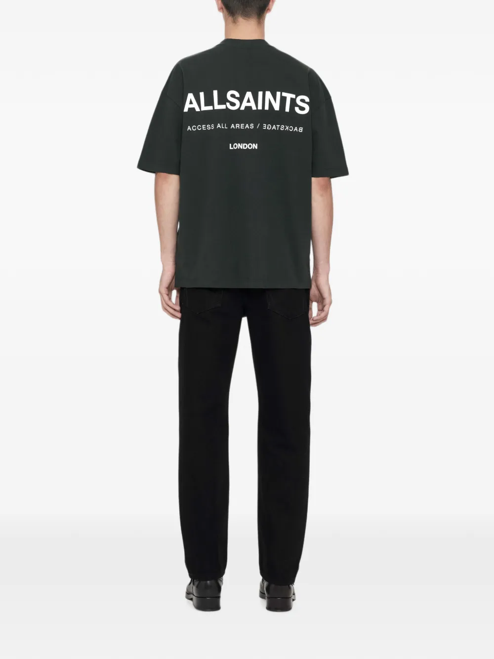 AllSaints Backstage T-shirt met logo-print Grijs