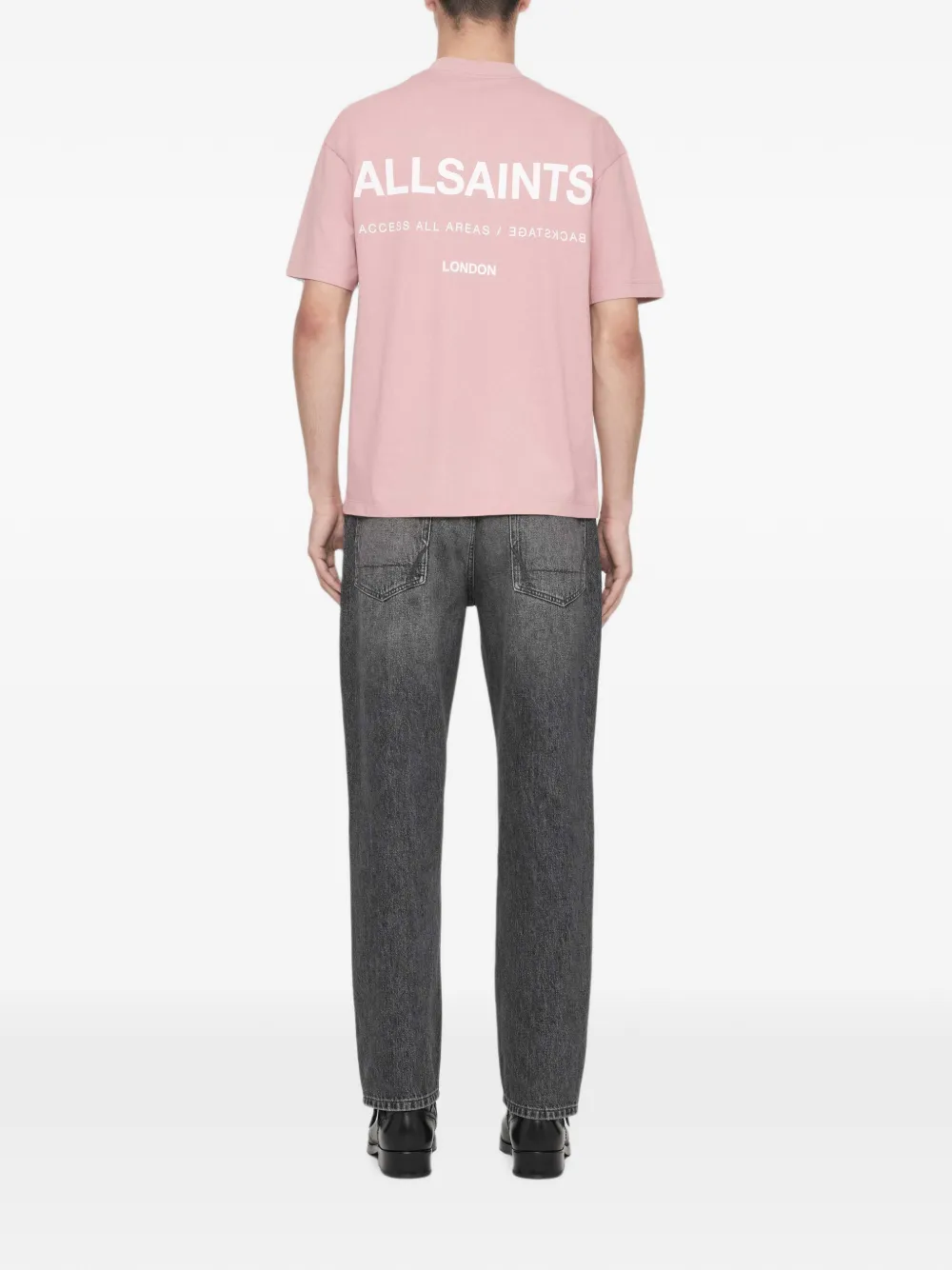 AllSaints Backstage T-shirt met logoprint Roze