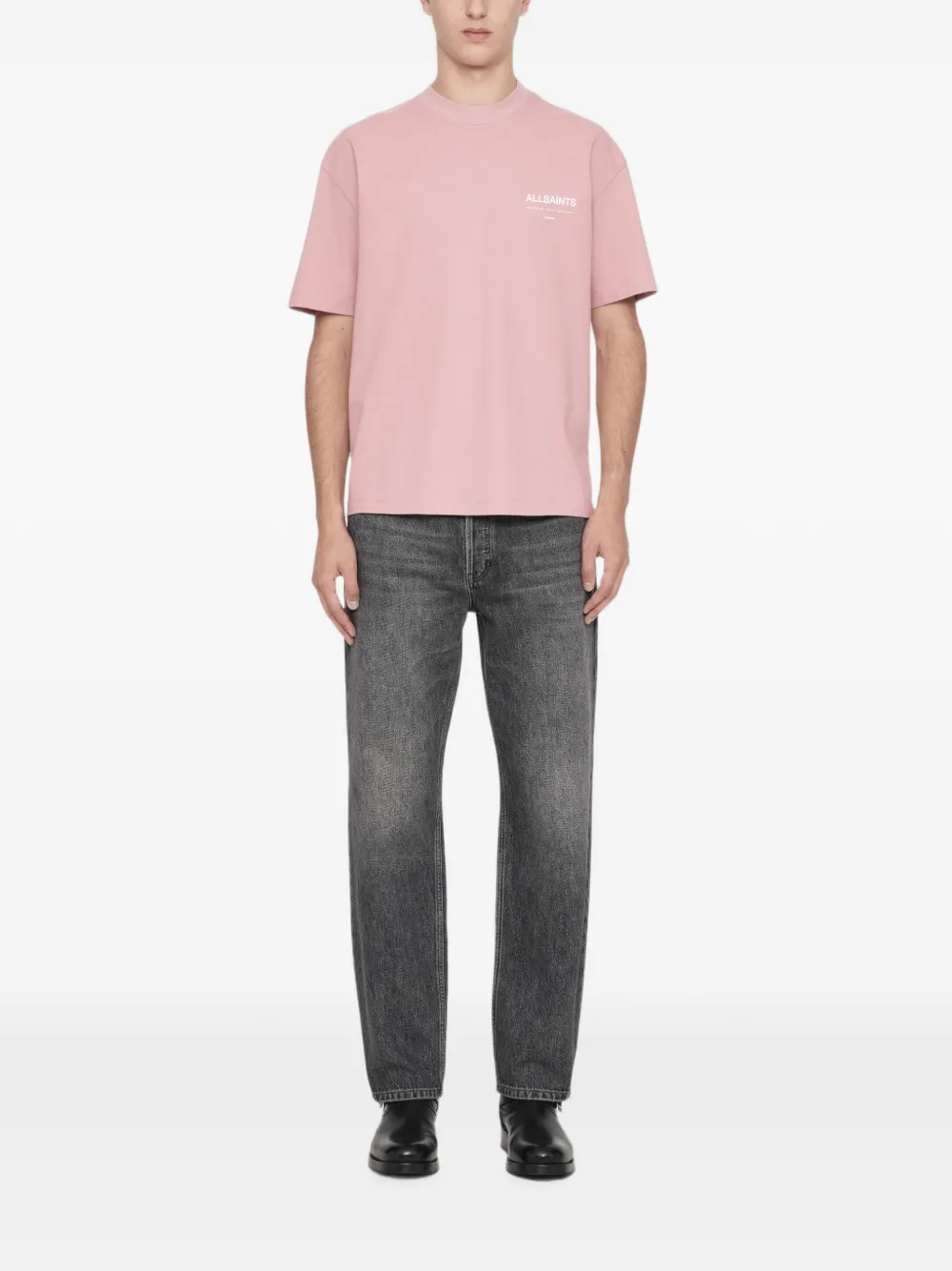AllSaints Backstage T-shirt met logoprint Roze
