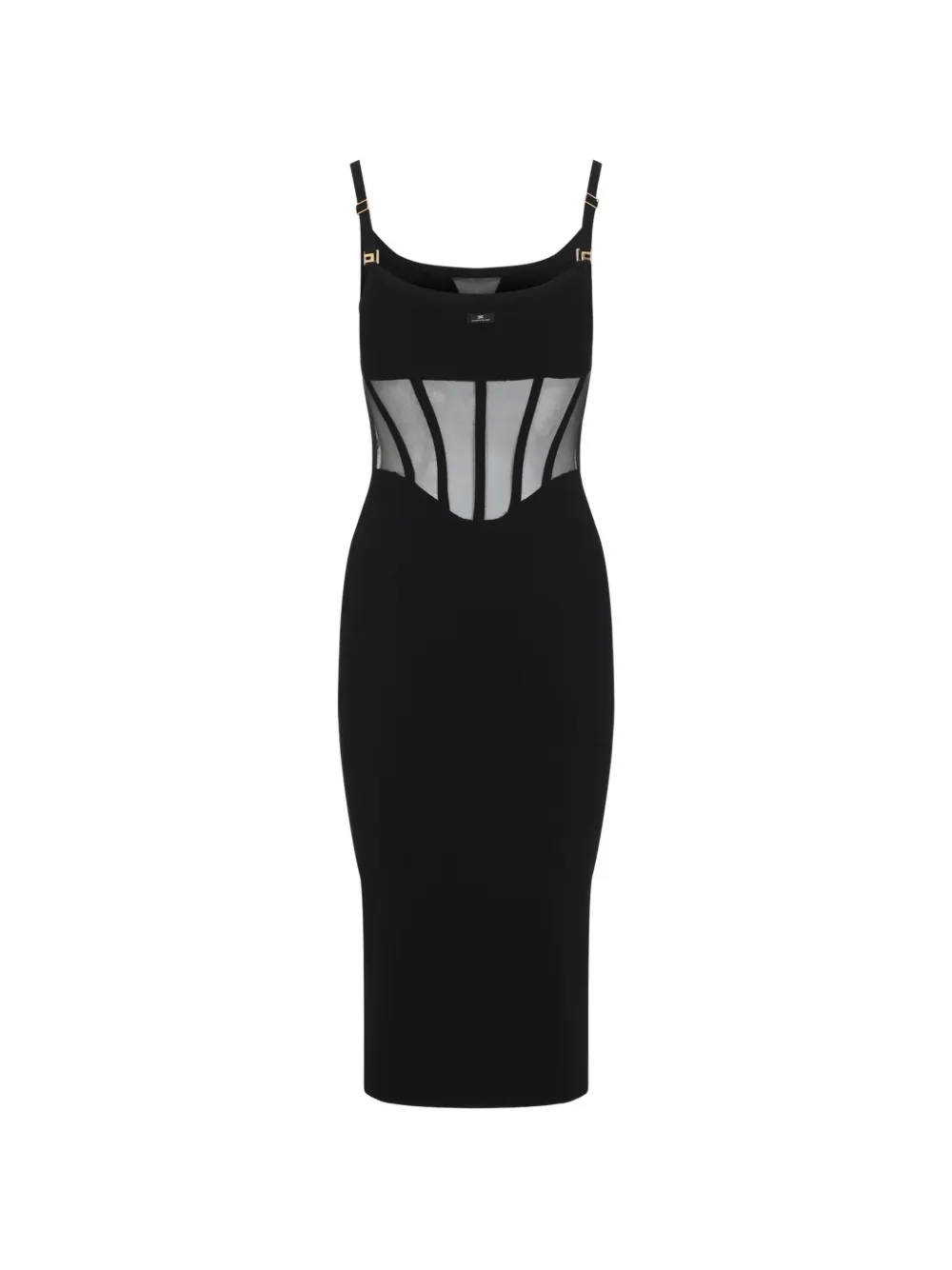 Elisabetta Franchi Midi-jurk met bustier-detail Zwart