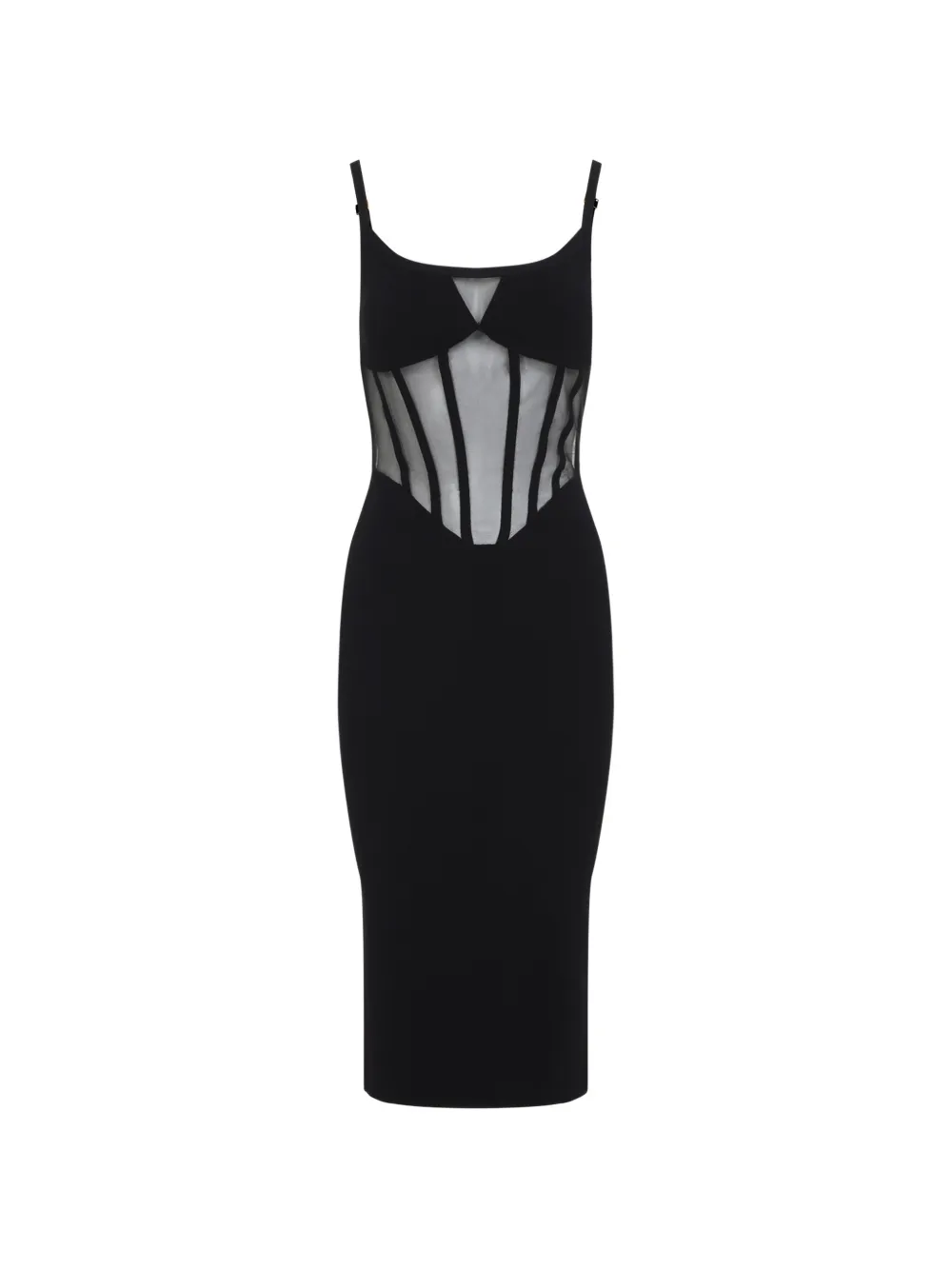 Elisabetta Franchi bustier-detail midi dress - Nero