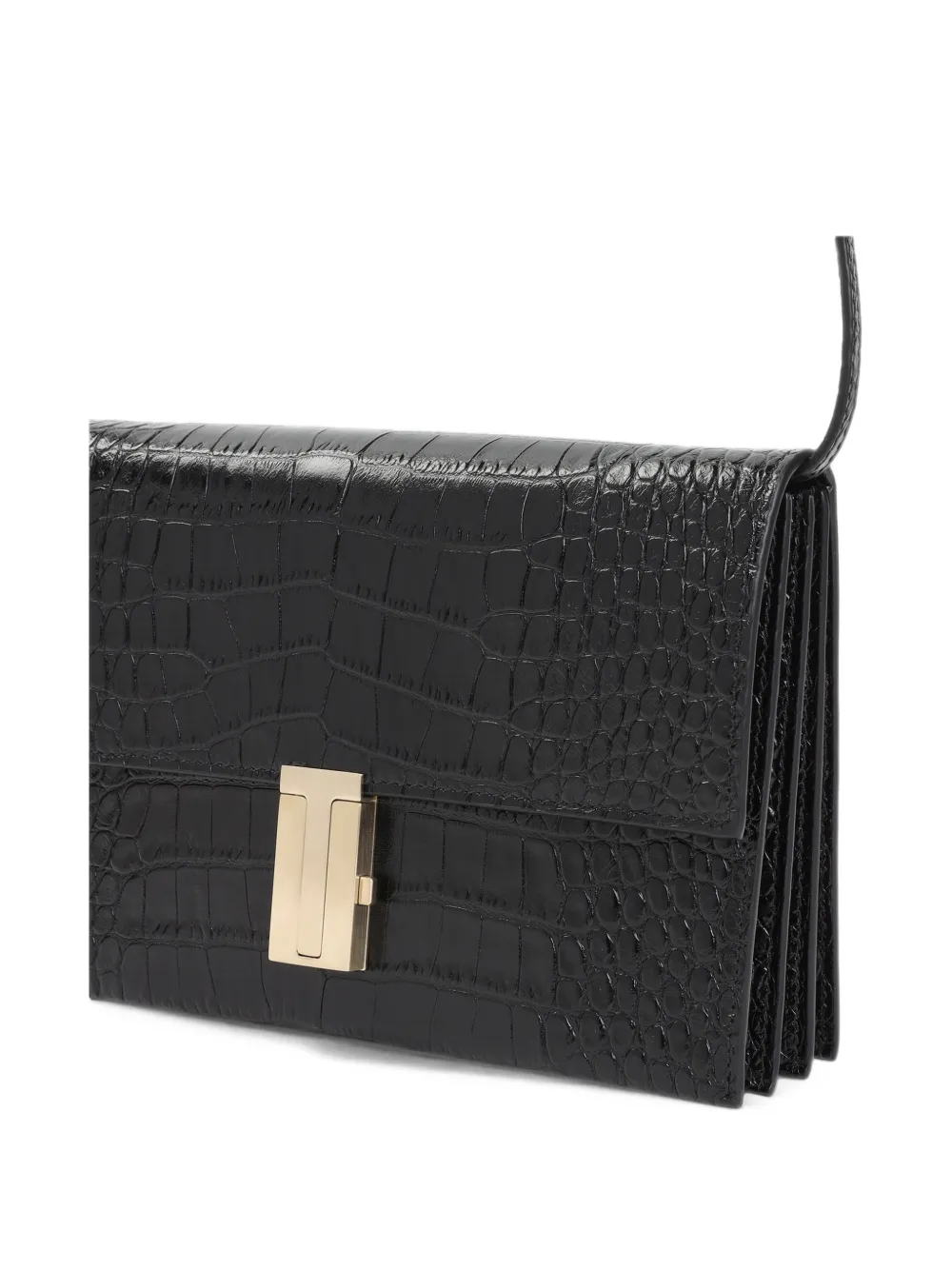 TOM FORD Mia leren mini-tas met krokodillen-reliëf Zwart