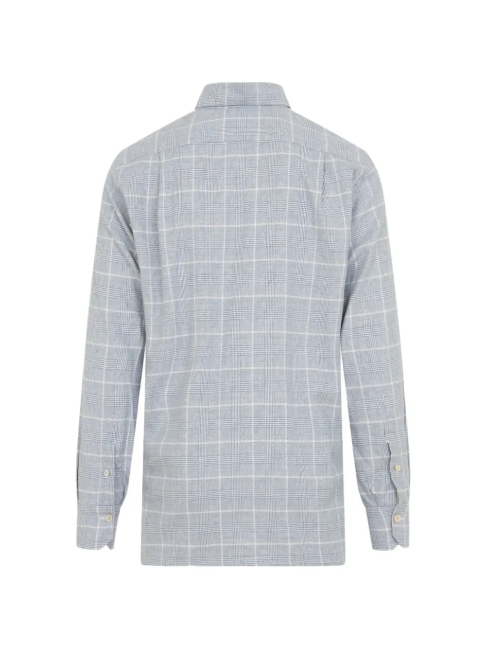 Kiton Geruit overhemd met klepzak Blauw