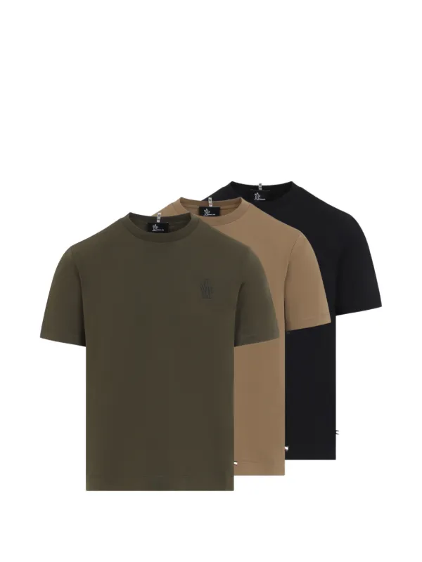 Moncler Grenoble Logo-patch T-shirt (set of Three) in Green