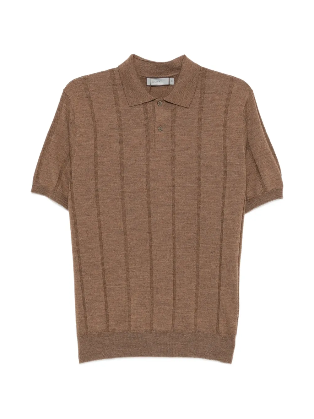 Canali ribbed-knit wool polo shirt