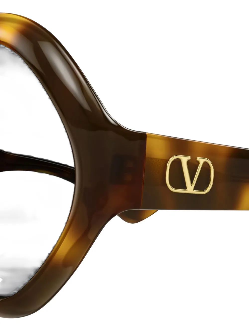 VALENTINO GARAVANI EYEWEAR VLogo zonnebril met geometrisch montuur en schildpadeffect Bruin