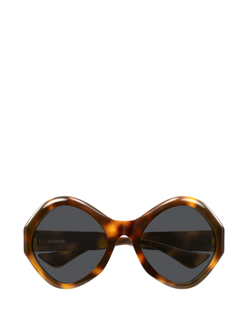 VALENTINO GARAVANI EYEWEAR VLogo tortoise-shell geometric-frame sunglasses