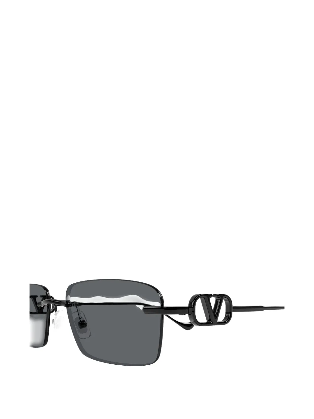 VALENTINO GARAVANI EYEWEAR VLogo rectangle-frame sunglasses Zwart