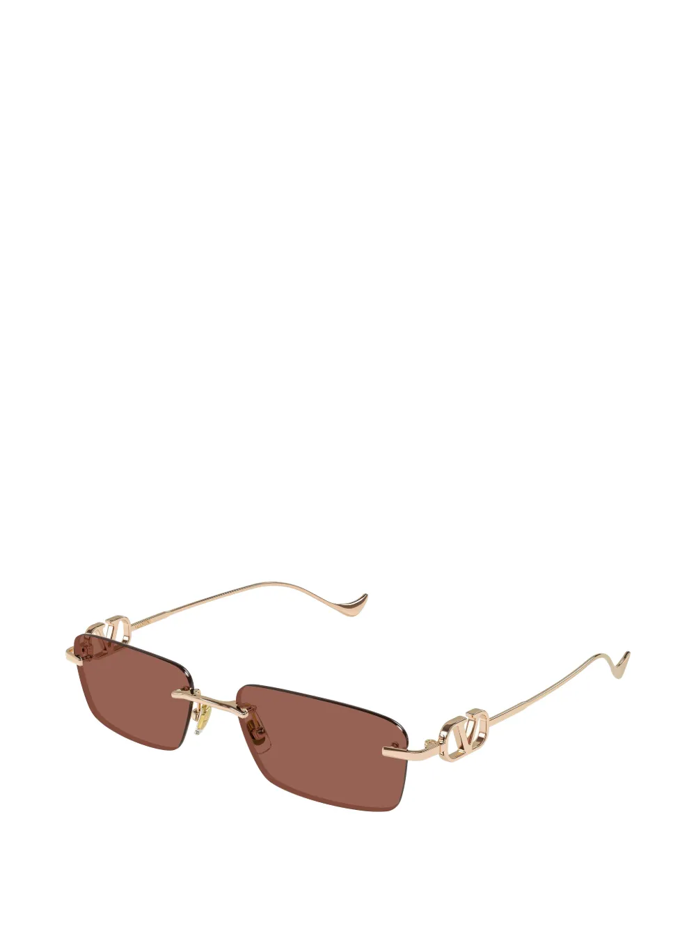 VALENTINO GARAVANI EYEWEAR VLogo rectangle-frame sunglasses Goud