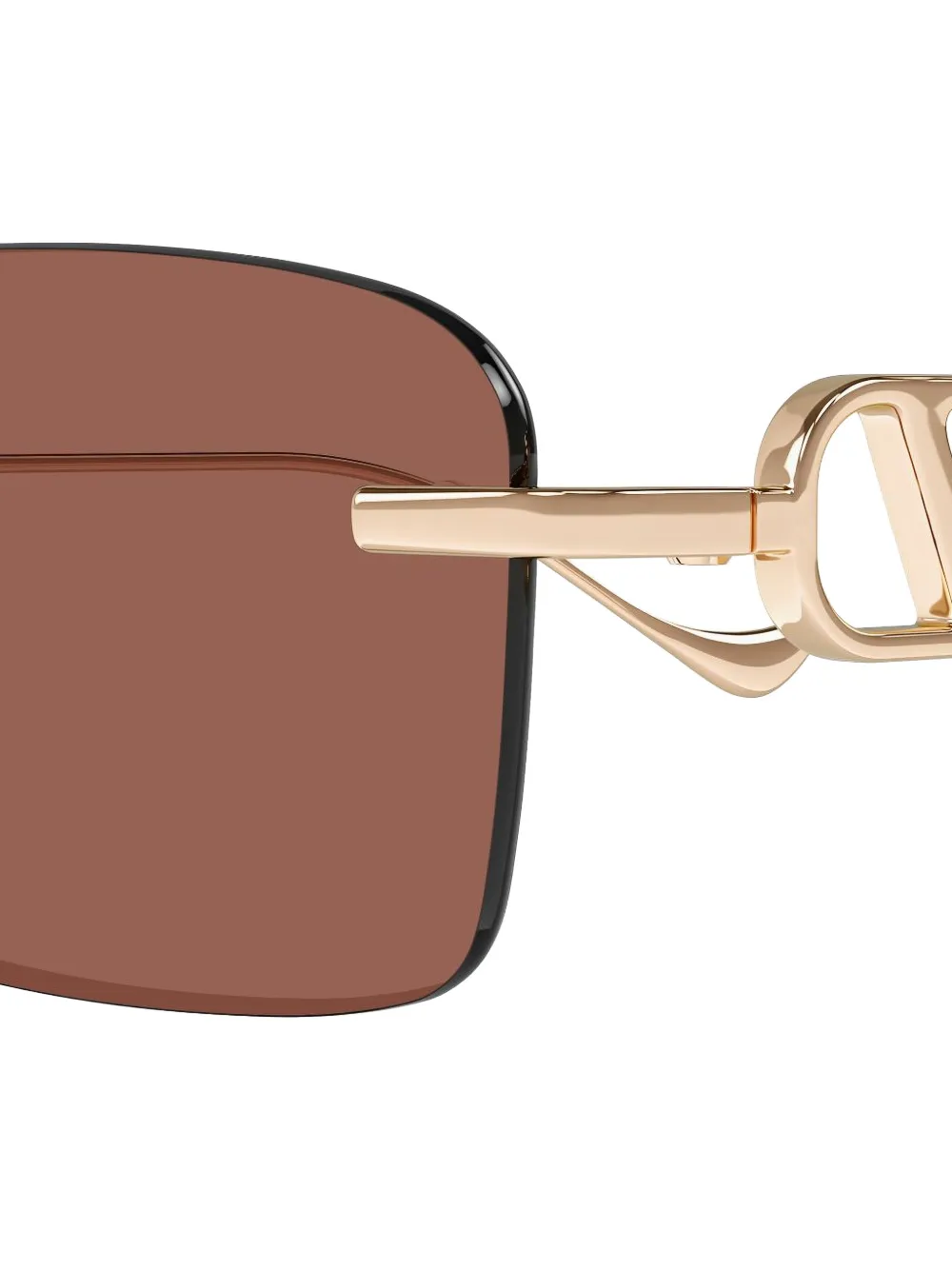 VALENTINO GARAVANI EYEWEAR VLogo rectangle-frame sunglasses Goud