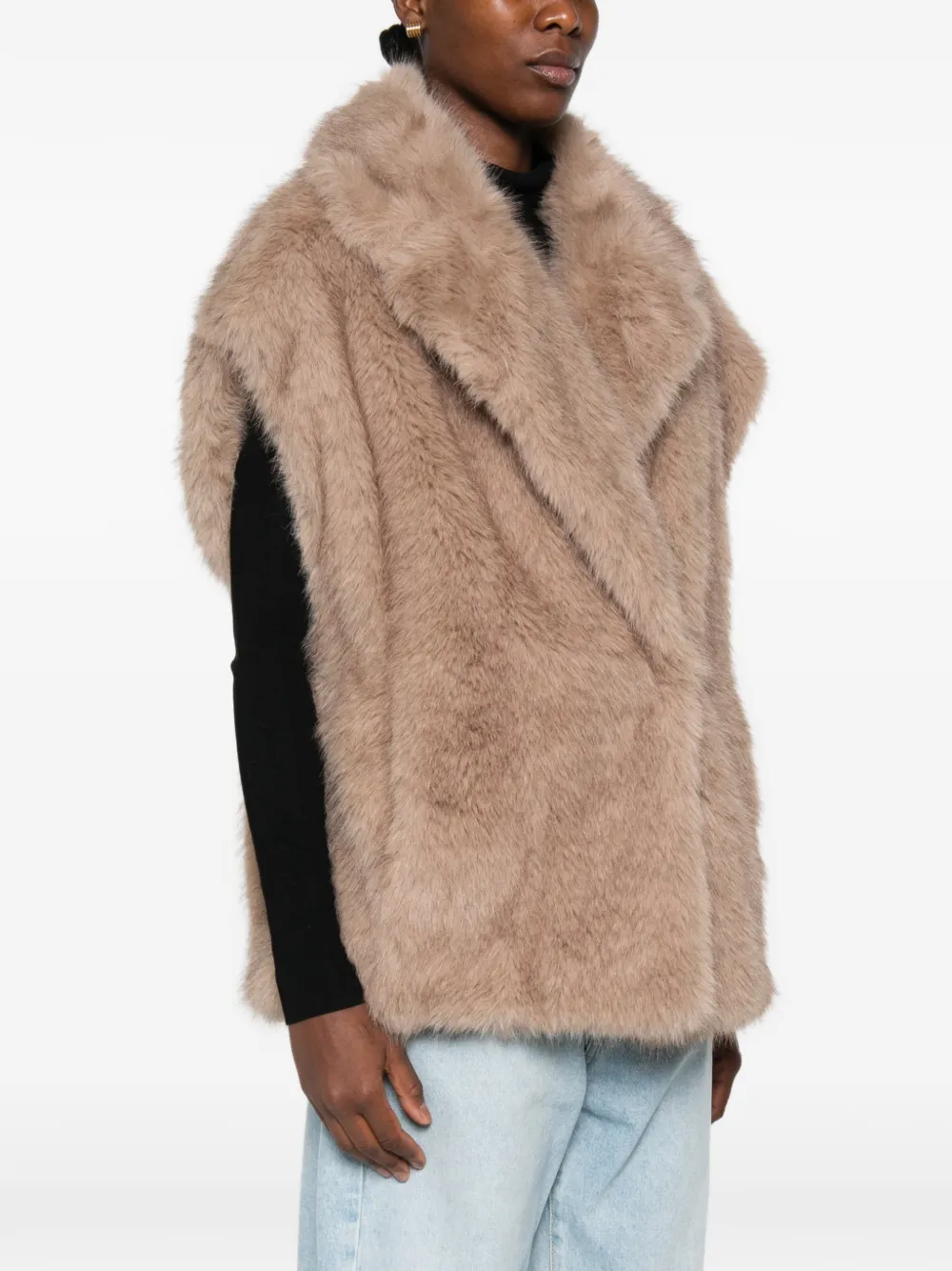STAND STUDIO Kinley gilet van imitatiebont Beige