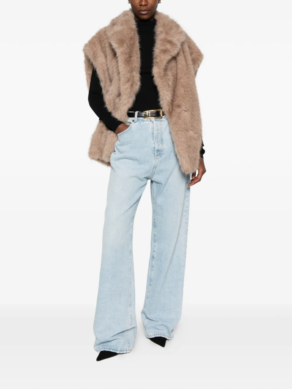 STAND STUDIO Kinley gilet van imitatiebont Beige