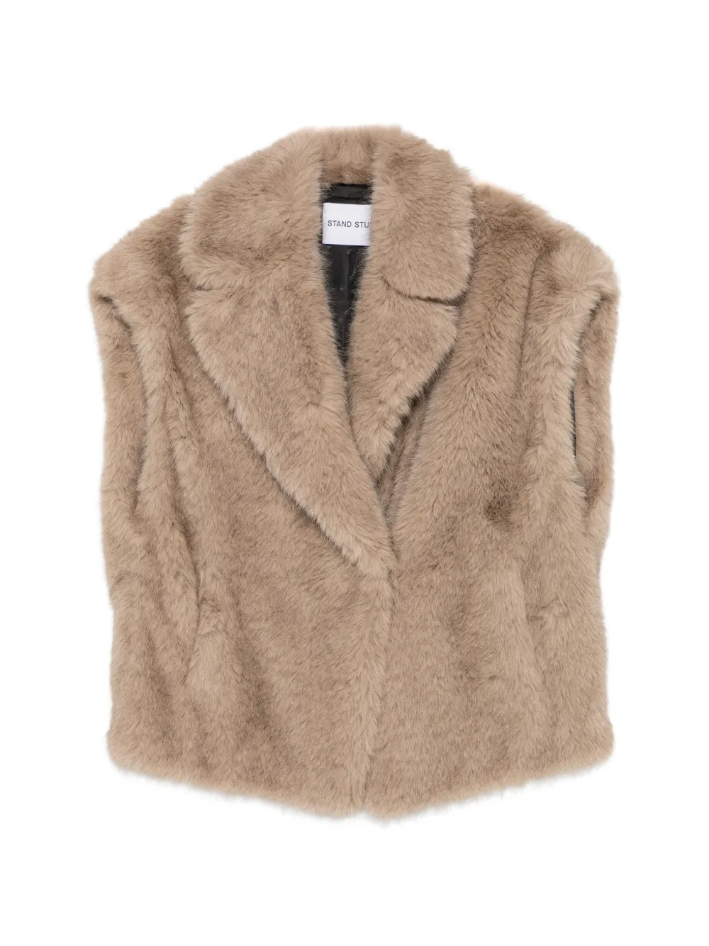 Stand Studio Kinley Faux-fur Shawl-lapels Gilet In Brown