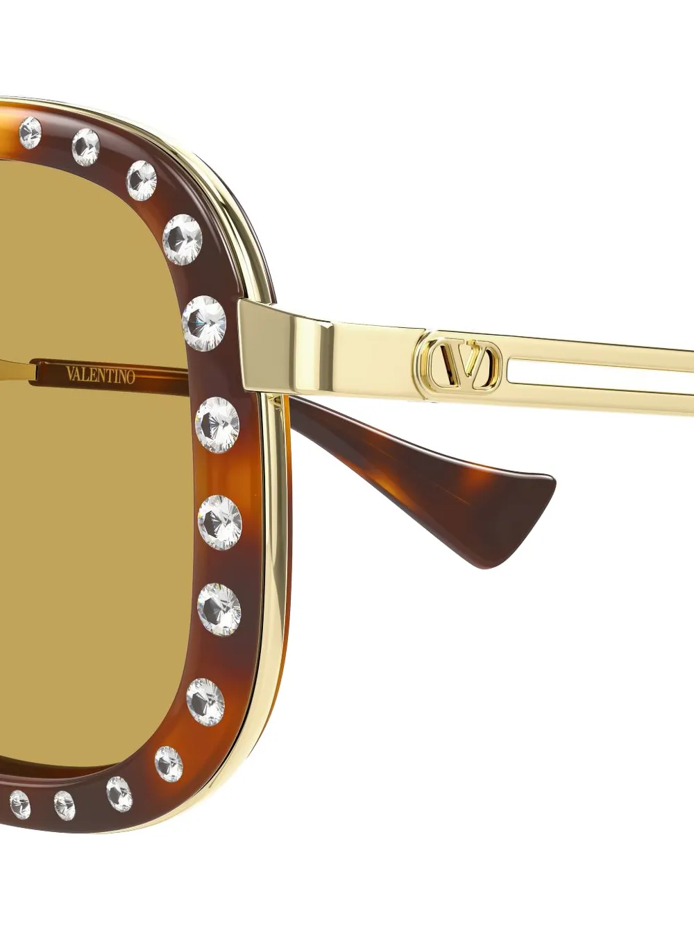 VALENTINO GARAVANI EYEWEAR crystal-embellished square-frame sunglasses Bruin