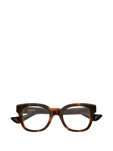 VALENTINO GARAVANI EYEWEAR VLogo tortoiseshell-effect geometric-frame glasses