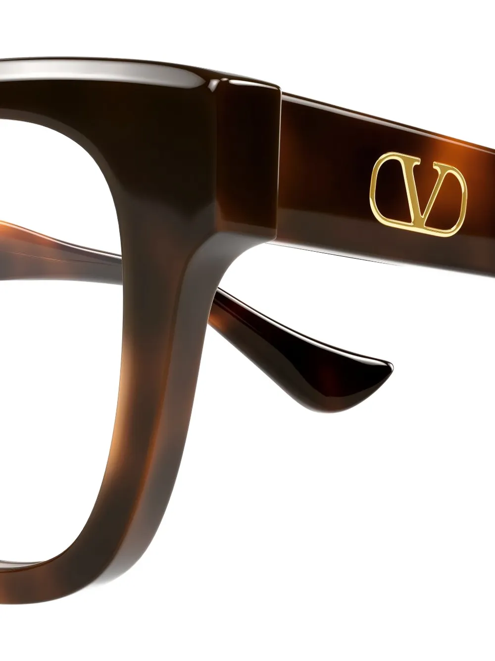 VALENTINO GARAVANI EYEWEAR VLogo tortoiseshell-effect geometric-frame glasses Bruin