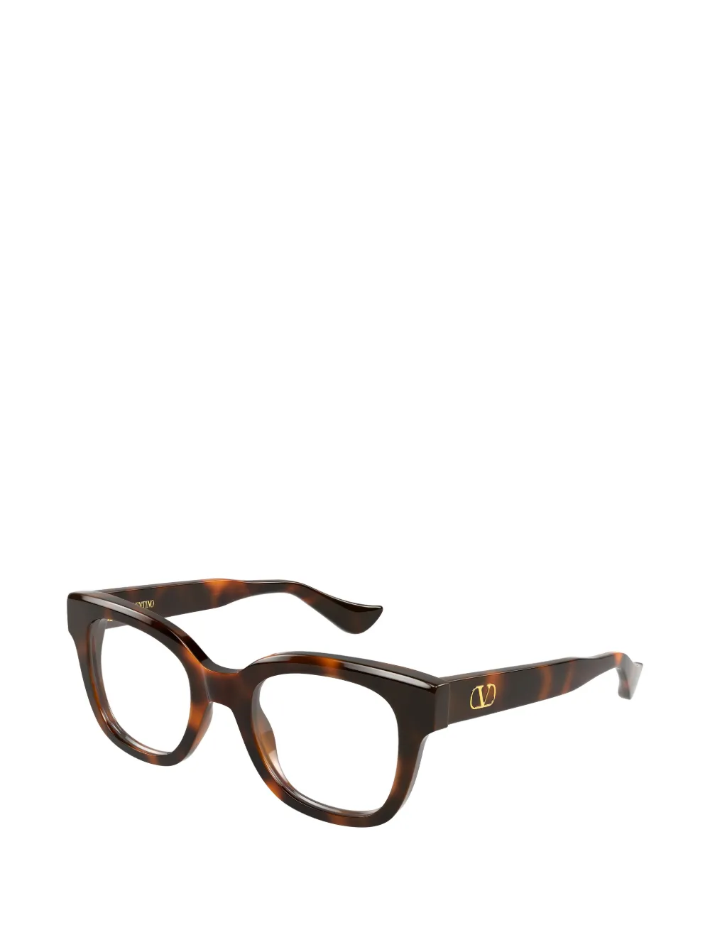 VALENTINO GARAVANI EYEWEAR VLogo tortoiseshell-effect geometric-frame glasses Bruin