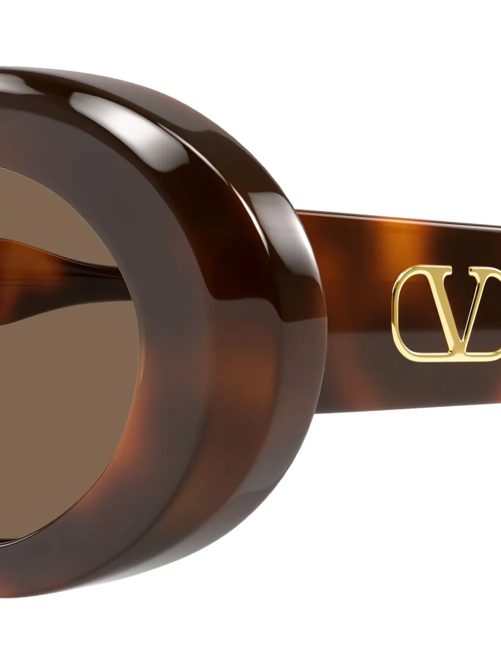 VALENTINO GARAVANI EYEWEAR VLogo zonnebril met ovaal montuur Bruin