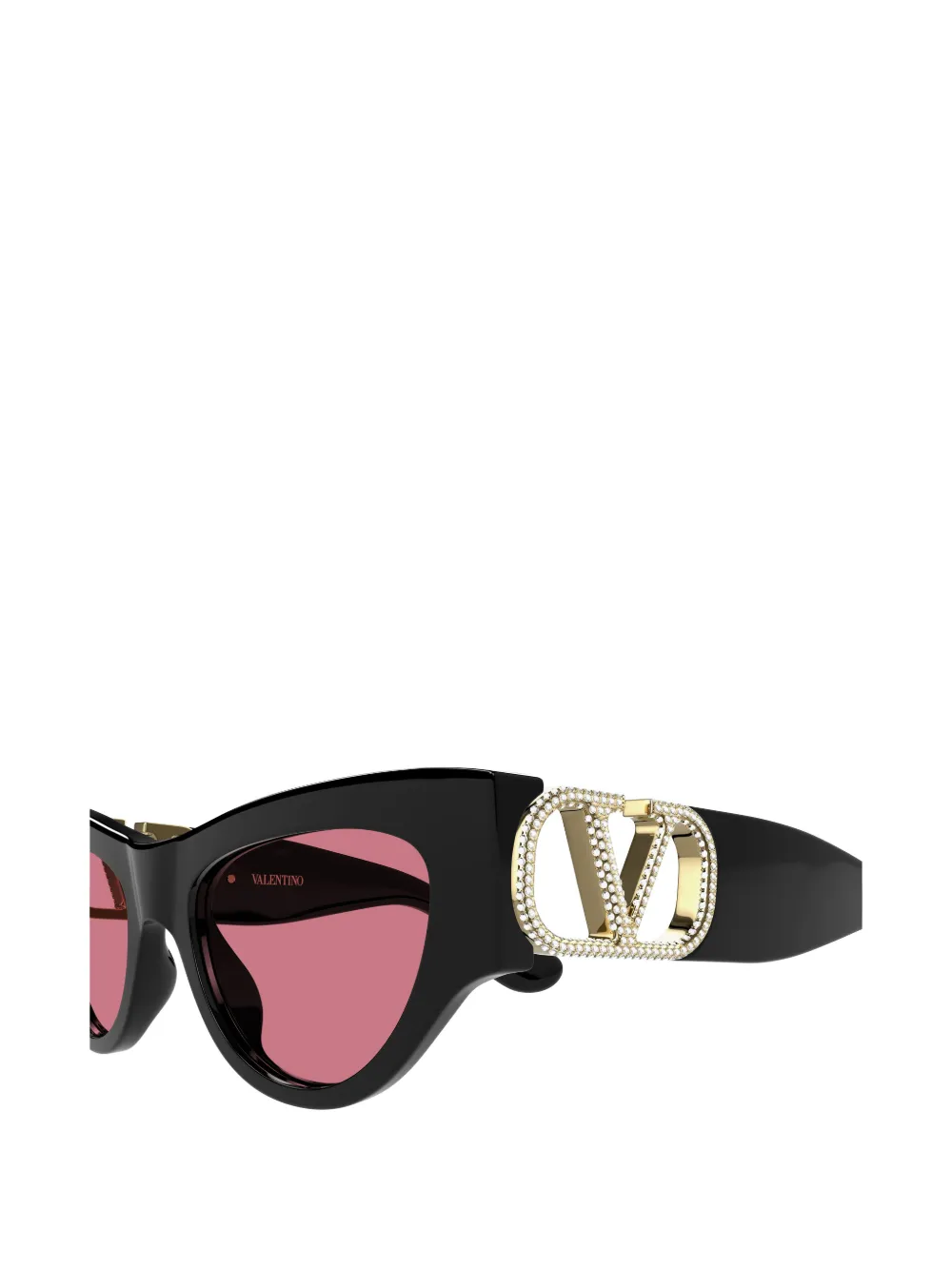VALENTINO GARAVANI EYEWEAR VLogo zonnebril met cat-eye-montuur verfraaid met kristallen Zwart