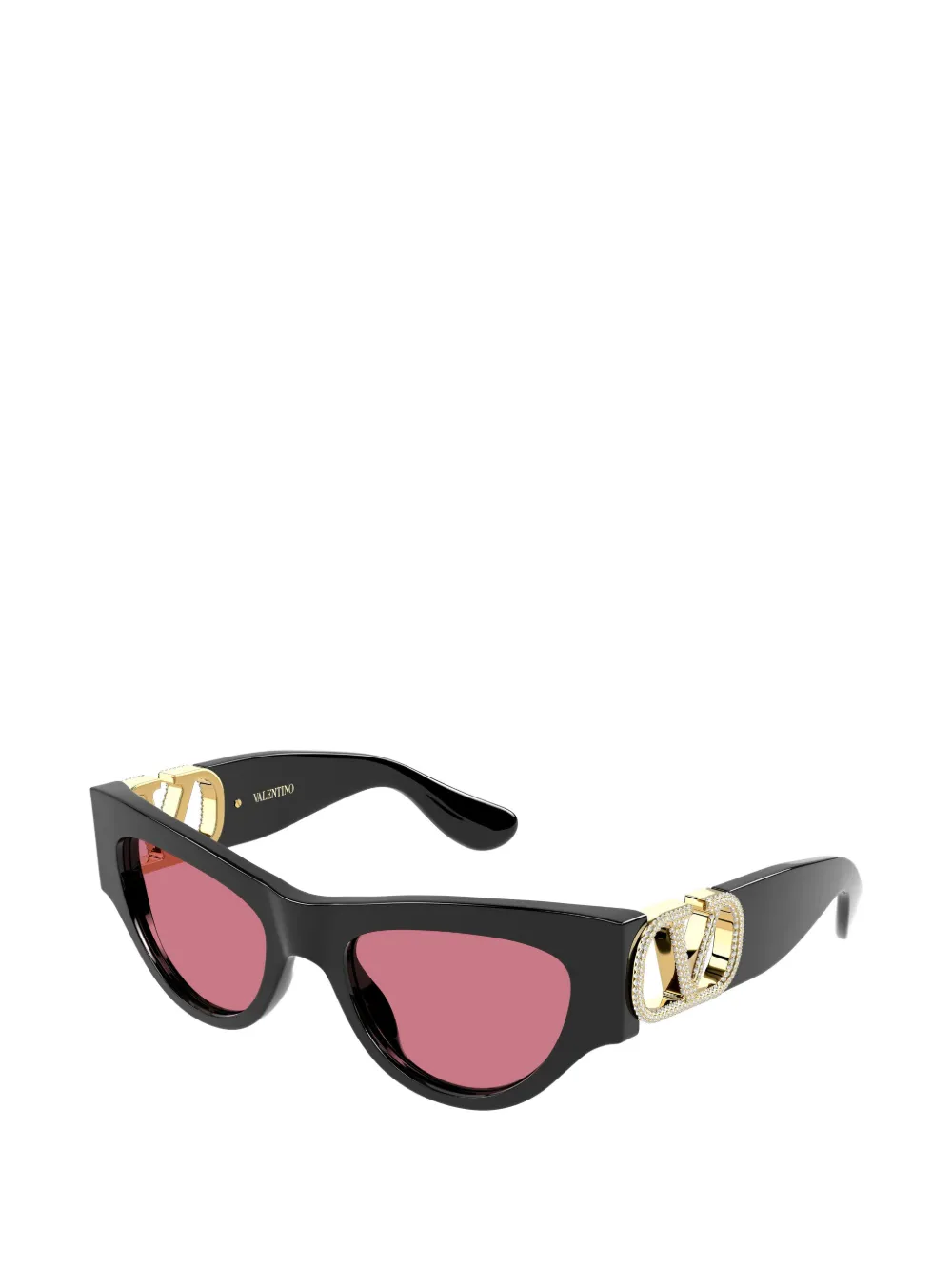 VALENTINO GARAVANI EYEWEAR VLogo zonnebril met cat-eye-montuur verfraaid met kristallen Zwart