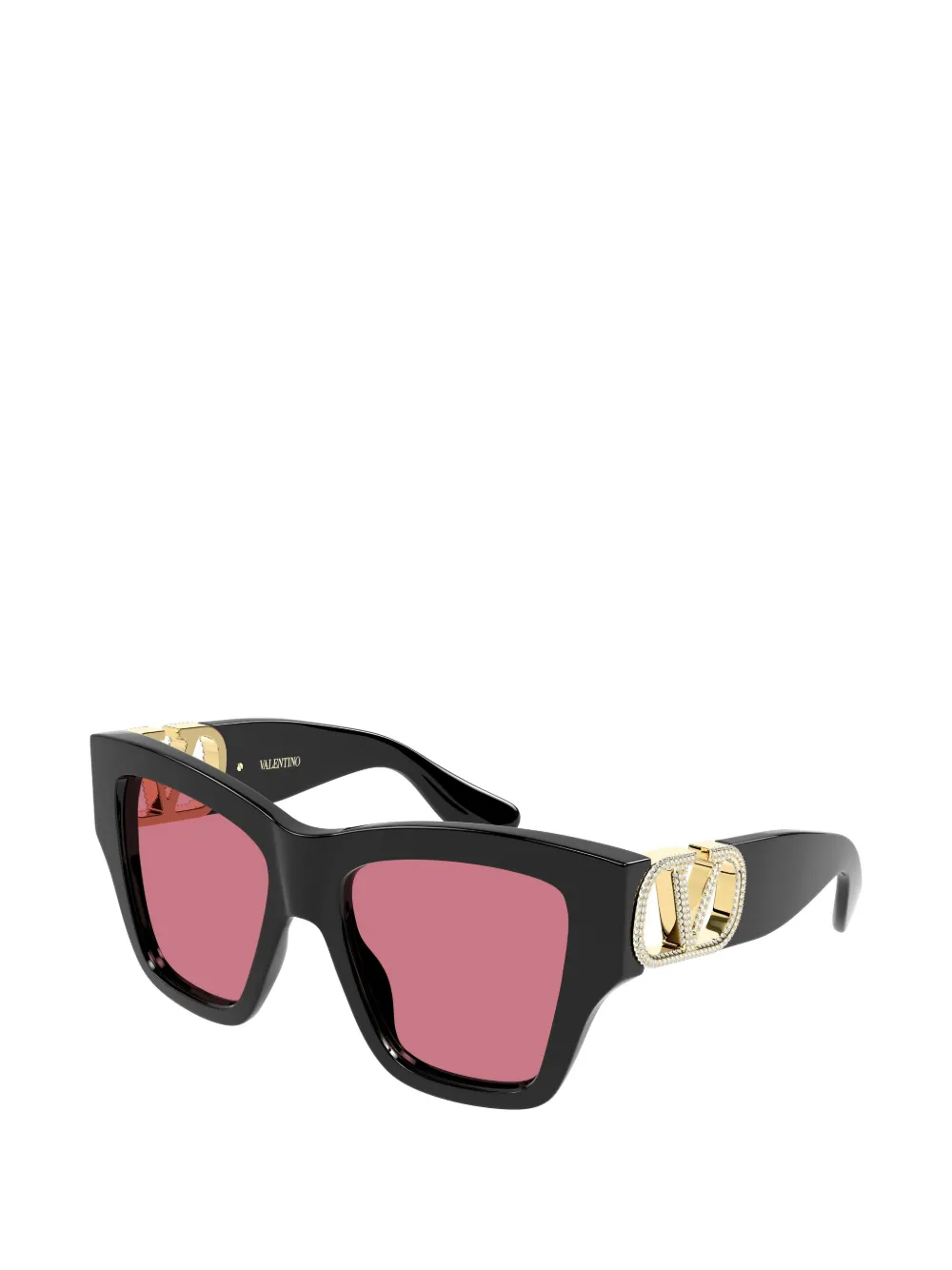 VALENTINO GARAVANI EYEWEAR VLogo crystal-embellished square-frame sunglasses Zwart