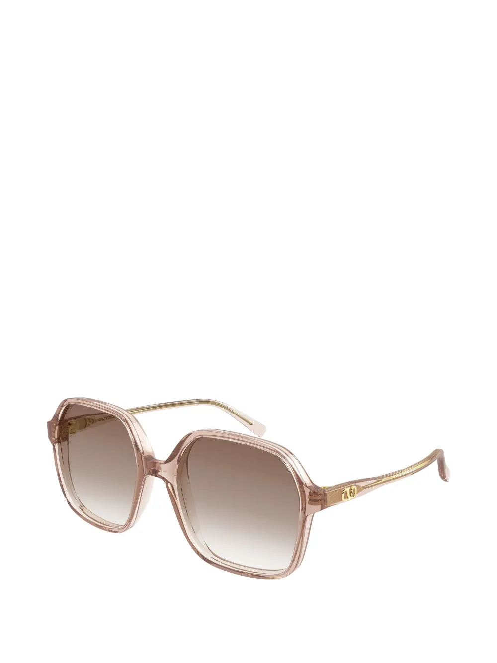 VALENTINO GARAVANI EYEWEAR VLogo geometric-frame sunglasses Beige