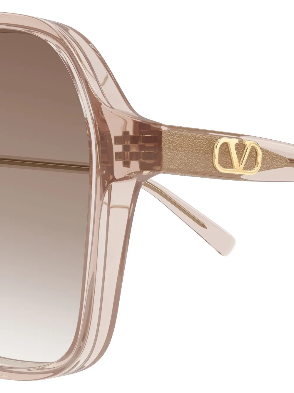 VALENTINO GARAVANI EYEWEAR VLogo geometric-frame sunglasses Beige