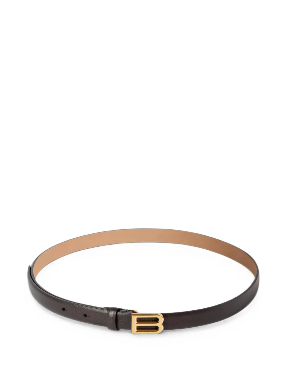 Balenciaga Bolero B leather belt Bruin